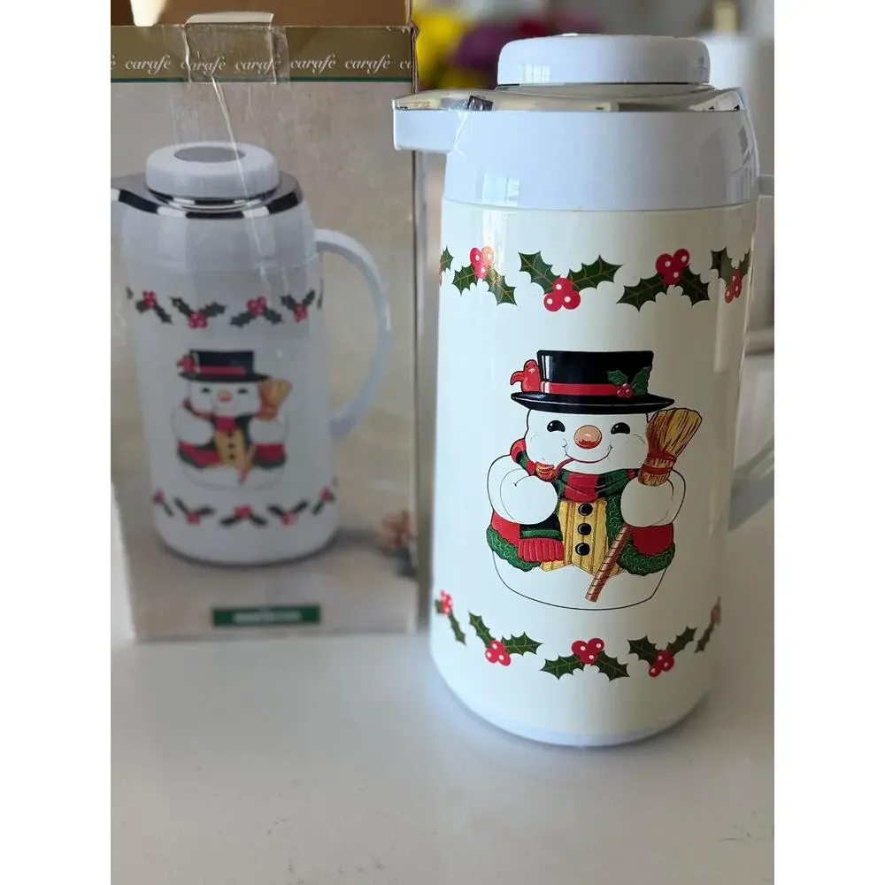 Vintage HomeTrends Snowman Holiday Thermal Carafe (1 Quart) With Box